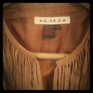 AMI brown leather Jacket